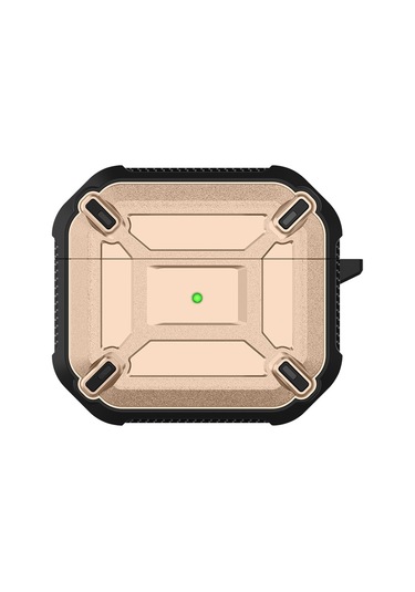 Airpods Uyumlu 3 İçin King Kong Armor Tpu + Pc Kulaklık Koruyucu Kılıf Altın