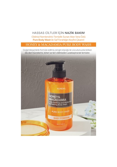 Kundal Honey & Macadamia Baby Powder Pure Body Wash 500 ML