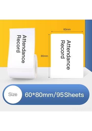 Moveevo Beyaz Isı Hassas Etiket Kağıdı 60x80x95 - Dayanıklı, Suya/yağa Dayanıklı, Mürekkepsiz Yazdırma, Otomatik Yapışkan - Ev/ofis/market Kullanıma Uygun 1 Rulo