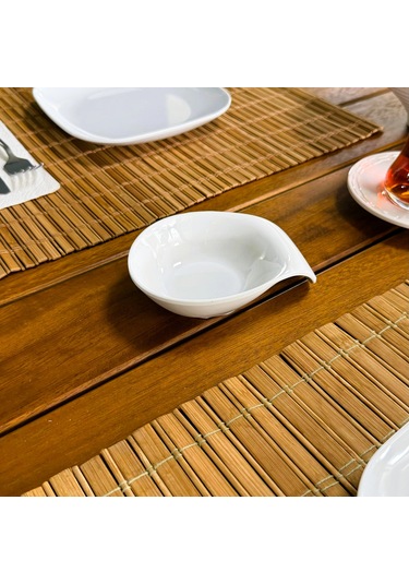 Alezy 661 Göreme Melamin Termostar Mat Kulplu Sosluk 12 Cm Beyaz