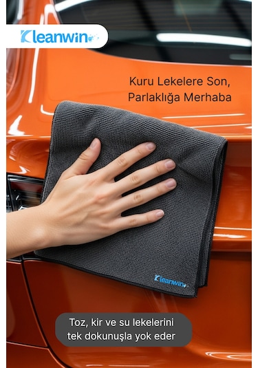 Lucid Mikrofiber Araba Cam Bezi 50x70 Cm 240 Gsm Gri, İz Bırakmaz Cam Silme Ve Kurulama Bezi