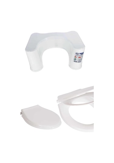 Saban Yetişkin Ve Çocuk Klozet Kapağı & Klozet Taburesi Beyaz