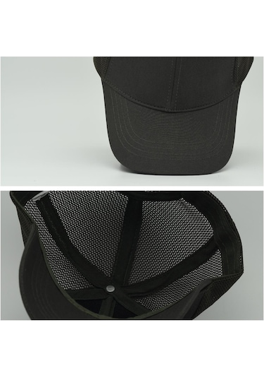 Unisex Ayarlanabilir Haki Fileli Spor Basic Şapka Haki