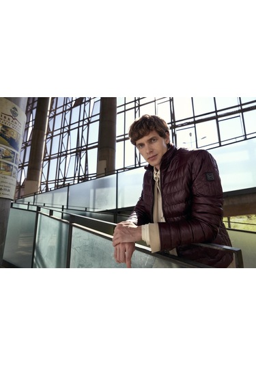 Su Geçirmez Regular Fit Erkek Şişme Suni Deri Mont Bordo 4528 Bordo