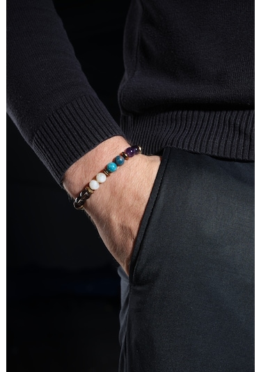 Ssilhoutte Doğaltaş Sertifikalı Doğaltaş Öğrenci Okul Başarı Bilekliği Akik Labradorit Ametist Sitrin Hediye Bileklik Çok Renkli