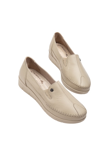 92101 Ortopedik Kadın Deri Ayakkabı Topuk Dikeni İçin Uygundur Vizyon Vizon