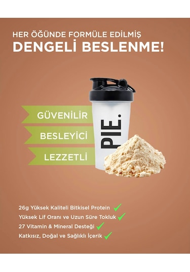 Pıe. Proteinli Öğün Tozu /vanilya Aromalı /vücut Ağırlığı Kontrolü İçin Diyetin Yerini Alan Gıda /600 Gram /10 Öğün/%85 Vegan Protein Vanilya