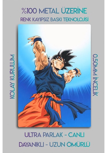 Metal Üzerine Baskı - Goku, Anime Tablosu - Manga Film Posterleri - Dekoratif Tablo