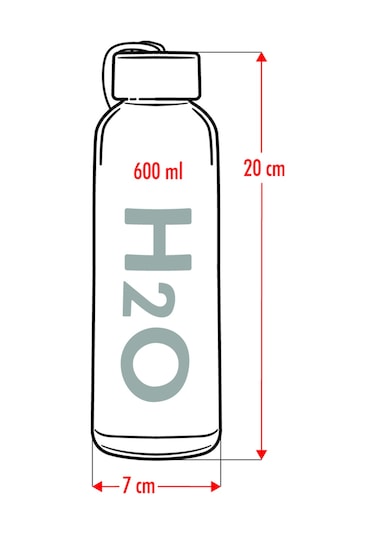 H2o Borosilikat Cam Matara Bambu Vakum Kapaklı Su Şişesi Suluk (Kumaş Kılıf Hediyeli) 600 ML Bambu