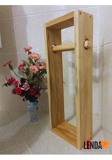 Doğal Desenli Dekoratif Tuvalet Kağıtlığı Çam Ağacından Üretilmi