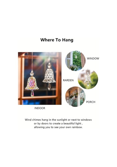 Gökkuşağı Cam Rüzgar Chime Sun Catcher Noel Dekorasyonları Şeffaf