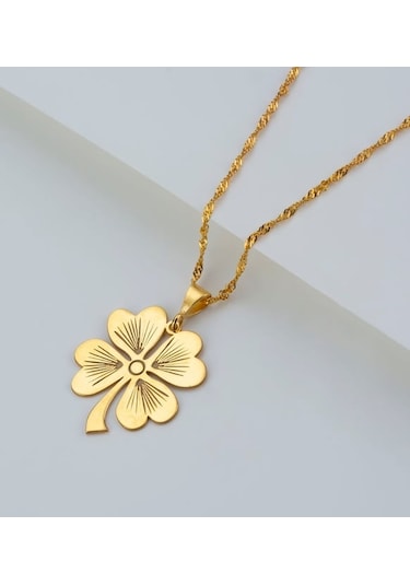 4 Yapraklı Yonca Kolye Gold
