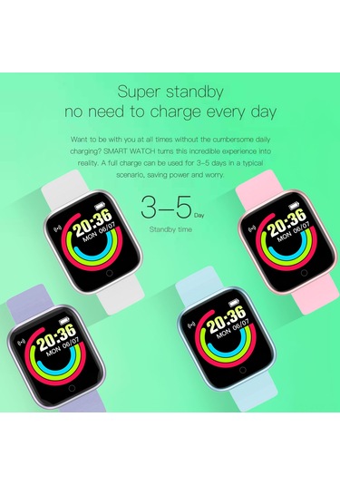 Padalink Y68 1.44" Ips Dokunmatik Ekran Akıllı Spor Saat (İthalatçı Garantili)