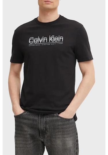 Calvin Klein Erkek T Shirt K10k114149 Beh Siyah Siyah