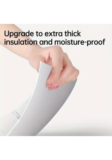 Beyaz Mermer Desenli Alüminyum Plastik Duvar Sticker 30x30 Beyaz