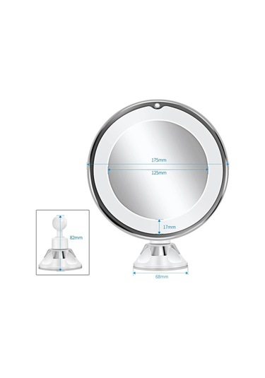 Ctbx 10x Büyütme Vantuz Led Işıklı Makyaj Aynası 12 CM
