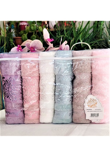 ANNEM MİSS BAMBOO 50X90CM. ÇEYİZLİK  EL&YÜZ 6'LI LÜKS HAVLU SETİ