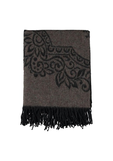 Lavinya Güneş Desen Kadın Kışlık Çift Taraflı Panço Omuz Şalı