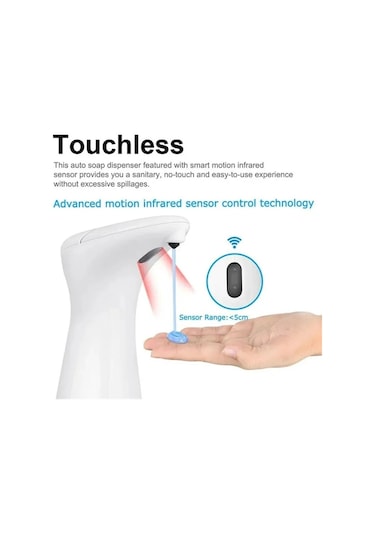 Beyaz-otomatik Sabunluk Banyo Mutfak Fotoselli Sıvı El Yıkama Sensörlü Sabunluk Plastik Duş Jeli Şampuanlık