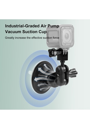 Singree Puluz Pu545b Araç Kamera Montaj Aparatı - 360 Dönebilir Çift Top Başlı Emici Askı Gopro/ınsta360 Uyumlu