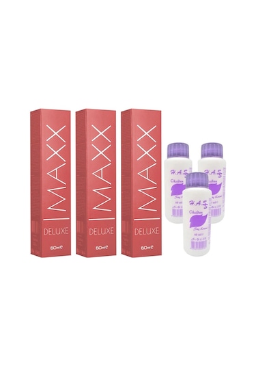 Maxx Deluxe Saç Boyası Şarap Kızılı - 4/65+Oksidan (3 Adet)