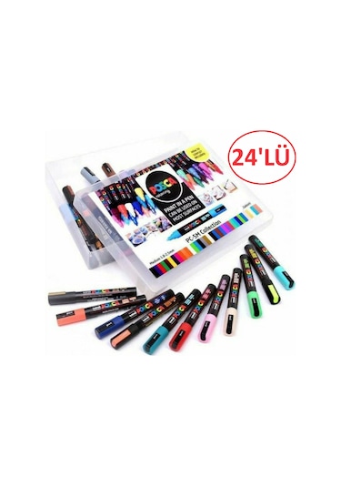 Posca 24'lü Set Marker Pc-5m 1.8-2.5 Mm Poska Pc5m Pc 5m