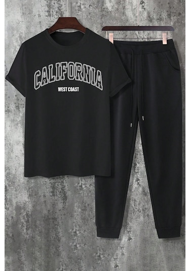 Uyguntarz Unisex California 2'li Eşofman Takımı Siyah