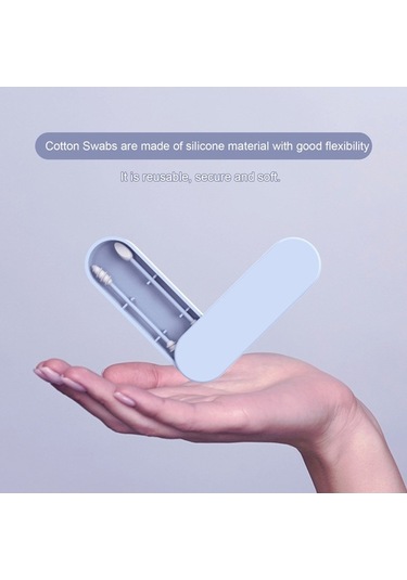 Ulzyvf Yeniden Kullanılabilir Silikon Kulak Temizleme Çubuğu - 2 Adet Gri Model Gri