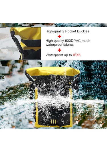 Neevoyu 30l Ipx6 Su Geçirmez Sırt Çantası, 500d Pvc Malzeme, Islak-kuru Ayrımı, Outdoor Sporlar İçin Sarı Sarı