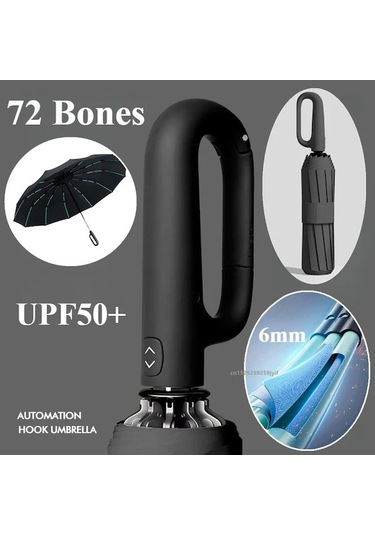 Yunboo 72 Kollu Rüzgara Dayanıklı Otomatik Açılır Katlanır Şemsiye, Uv Koruma, Kompakt Ve Taşınabilir