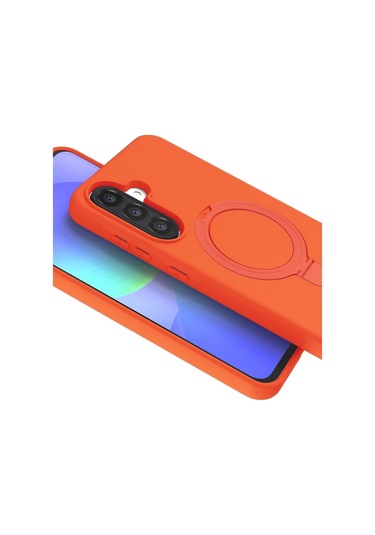 Özel Galaxy A26 Regal Magsafe Standlı Kapak - Turuncu Fırsat