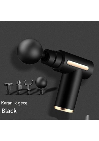 Jian Fan Elektrikli Fasya Tabancası Mini Ev Titerşimi Rahatlama Kas Akıllı Servikal Masaj Mini Masaj Tabancası Siyah Siyah