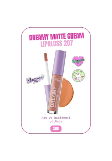 Callista Dreamy Matte Cream Lipgloss Mat Görünümlü Dudak Parlatıcısı - 207 Angelic - Nude
