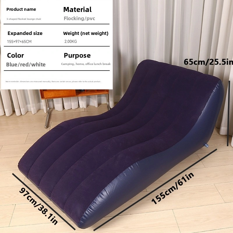 Açık Hava Şişme Lazım Koltuk Ayaklı Set Katlanır Peluş Pvc Salon Şezlong Seti Koyu Mavi Şezlong 116 98 83 Cm 1,8 Kg Lacivert