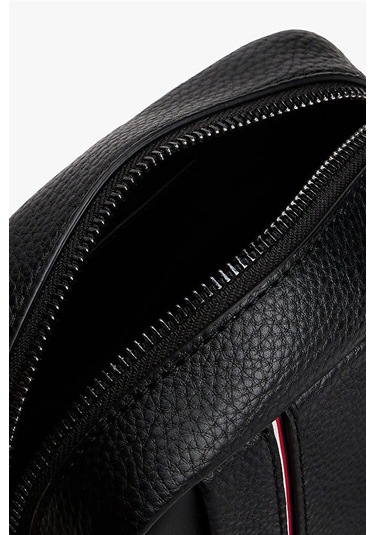 Erkek Dokulu Çapraz Askılı Çanta - Siyah Triple Black