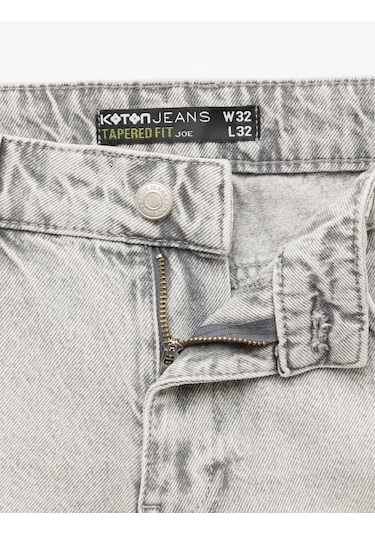 Koton Normal Bel Pamuklu Tapered Fit Jean Pantolon - Joe Jean Gri 6wam40070nd Gri