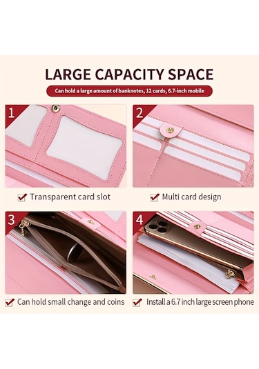 Willowhaven 2025 Yeni Model Kadın Büyük Kapasiteli Orijinal Tasarım Kırmızı Coin Klasik Siyah Cüzdan Klasik Siyah