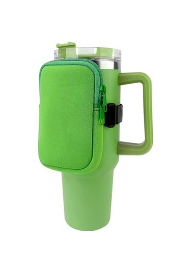 Trendooze Linjinxu 40 Oz Bardak Fermuarlı Cep Tasarımı, Parlak Yeşil Diğer