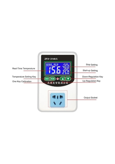 Pazly Zfx-2140a 3500w Dijital Akıllı Sıcaklık Kontrol Cihazı Yüksek Beyaz