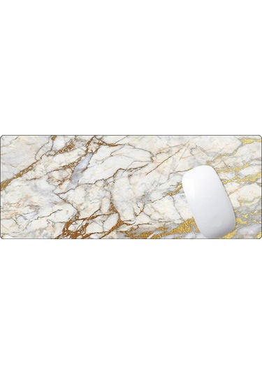 300x800x4mm Ebru Aşınmaya Dayanıklı Kauçuk Mouse Pad Fraglet Mermer