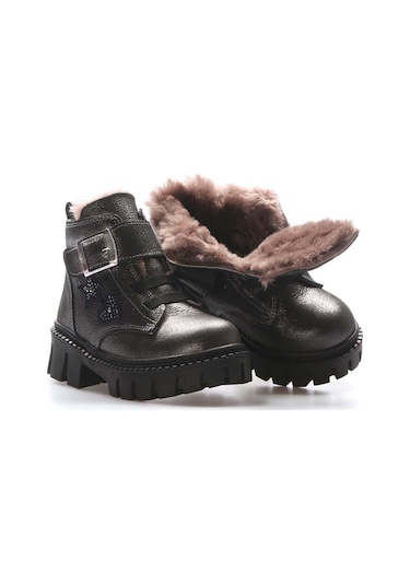 Fast Step Hakiki Deri Kürklü Unisex Çocuk Klasik Bot 157kxa1774 Gümüş