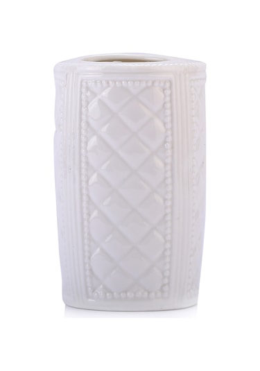 SERAMİK DİŞ FIRÇALIK BAKLAVA DESENLİ 6X6X11CM Diğer