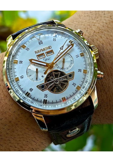 Raymond Star Seri Otomatik Erkek Kol Saati Altın