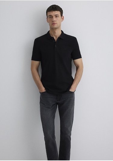 Mavi - Siyah Polo Tişört 064946-21842-Siyah
