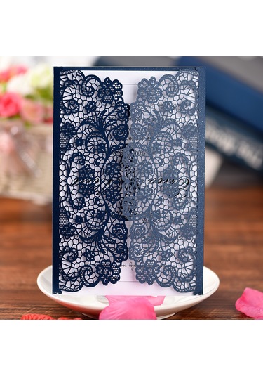 Springsun "10 Adet İnci Kağıdından Zarif Çiçek Desenli Davetiye Kartları - Düğün, Doğum Günü, Yıldönümü İçin" XL