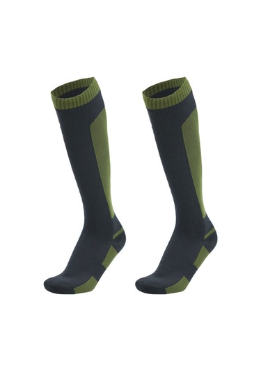 Yuntech01 Su Geçirmez Uzun Konforlu Outdoor Çorap - Yürüyüş, Kamp, Bisiklet İçin Yeşil