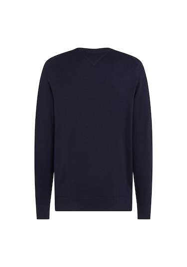 Tommy Hilfiger Erkek Yuvarlak Yaka Cotton Crew Neck Kazak - Lacivert Blue