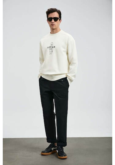 Lufian Simba Kırık Beyaz Erkek Sweatshirt 112030175 Kırık Beyaz
