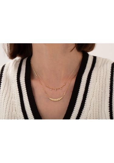 Reis T10343 Trio Line Kolye Altın