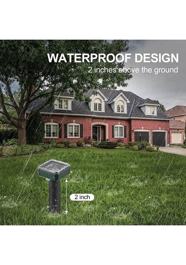 Ximistore9 Güneş Enerjili Ultrasonik Hayvan Kovucu, 40 Fişek Çapında Etki Alanı, Seri Nli Kli , 8 Adet Yeşil Plasti K Model